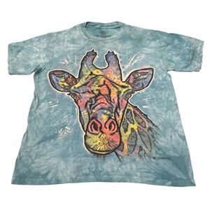The Mountain - Blue Tie-Dye Giraffe T-Shirt - Size Small - 100% Cotton